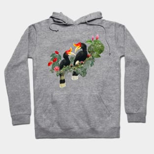 Tropical Rain forest and hornbill bird art. Hoodie